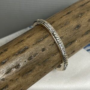 Brighton Sacred Love Bangle Bracelet Silver Plated Crystals Magnetic Hinge